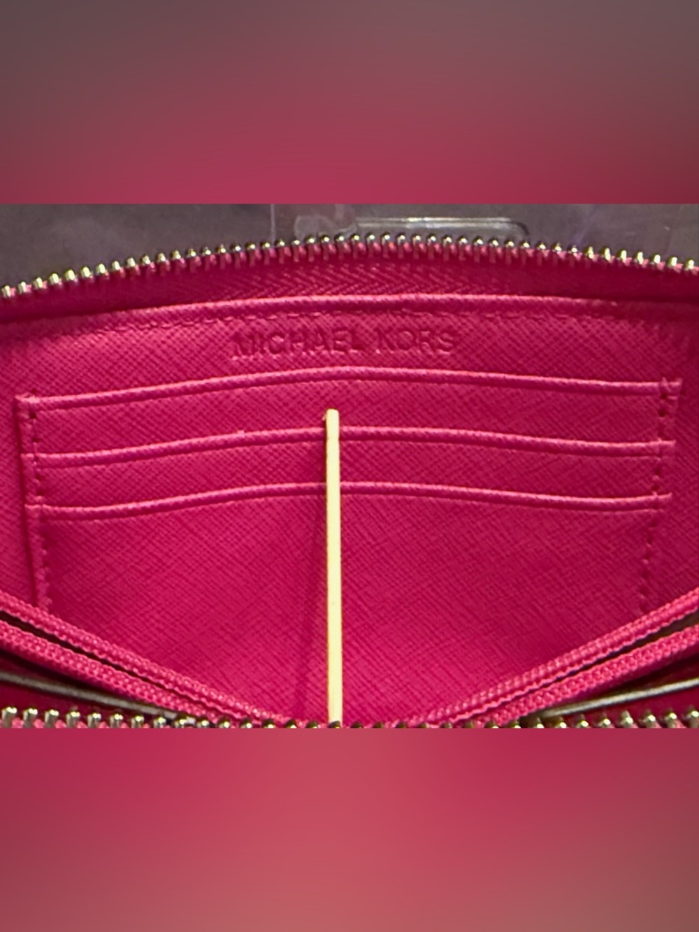 Michael Kors Jet Set Travel Continental Wristlet Wallet Pink Saffiano Leather - Picture 12 of 12